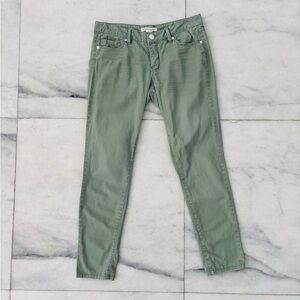 BCBGENERATION Pants Green Chino Straight Leg Low Rise Women 25 Preppy Casual